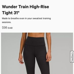 Wunder High Rise Tight 31”